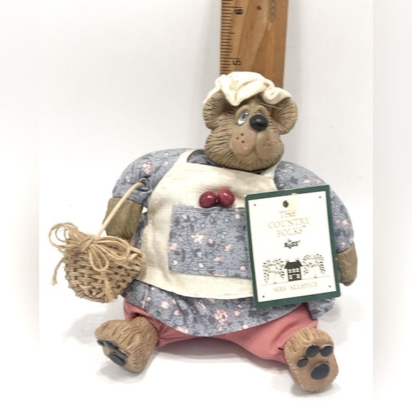 🐻 Primitive Country Bear Shelf Sitter 5” Kitchen Allspice Floral Farmhouse - Picture 6 of 6